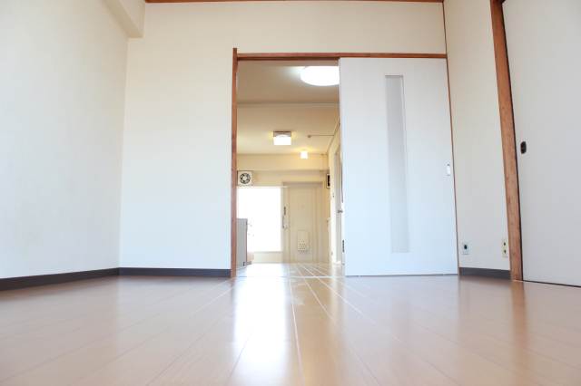 Living and room. Corner is bright in the room