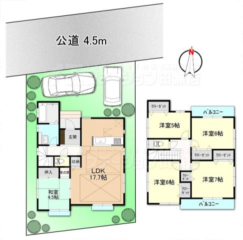 Floor plan. 44,800,000 yen, 3LDK, Land area 102.64 sq m , There is a Japanese-style room in the building area 80.31 sq m living side, Easy-to-use 5LDK. Closet is also a large deep.