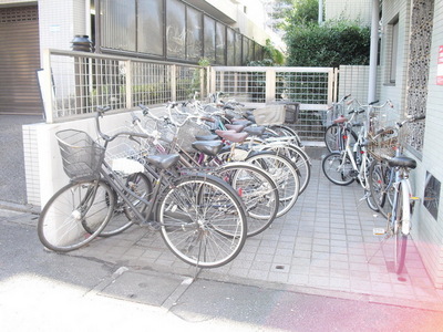 Parking lot. Bicycle parking space