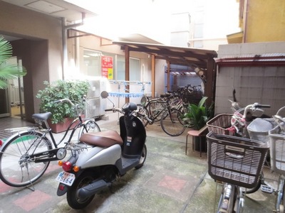 Parking lot. Bicycle parking space