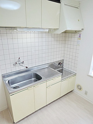 Kitchen. Two-burner gas stove installation Allowed Kitchen