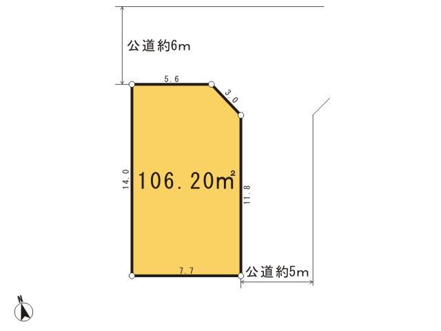 Compartment figure. Land price 36 million yen, Land area 106.2 sq m
