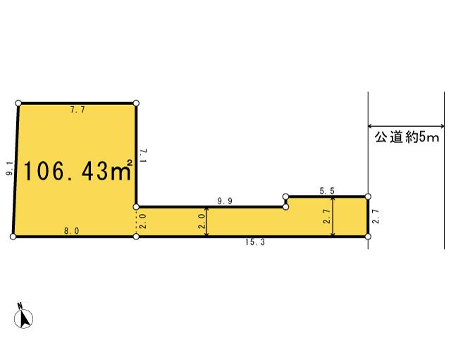 Compartment figure. Land price 31,300,000 yen, Land area 106.43 sq m
