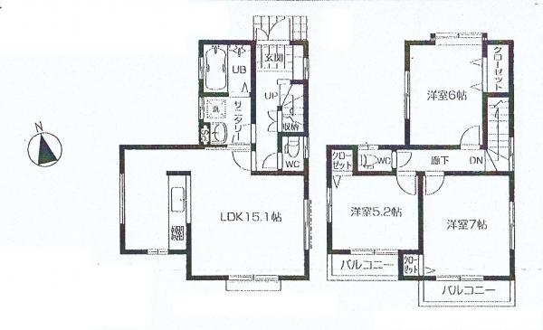 Floor plan. 38,800,000 yen, 3LDK, Land area 100 sq m , Building area 79.96 sq m