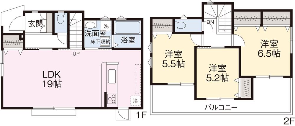 Floor plan. 47,800,000 yen, 3LDK, Land area 108.1 sq m , Building area 86.46 sq m