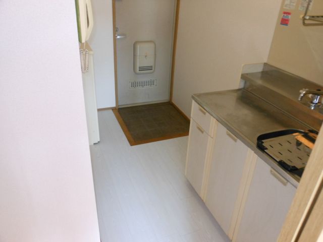 Kitchen. Kitchen space as seen from the room