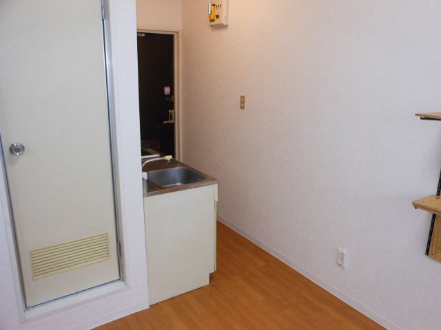 Living and room. Stylish shelf will is attached to the wall of the room ☆