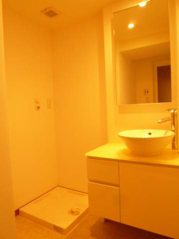 Washroom. Stylish independent wash basin