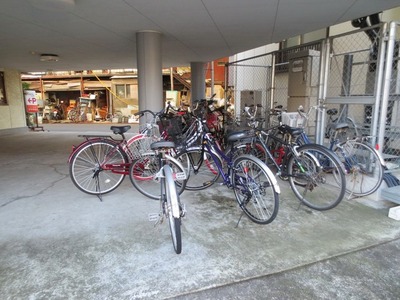 Parking lot. Bicycle parking space