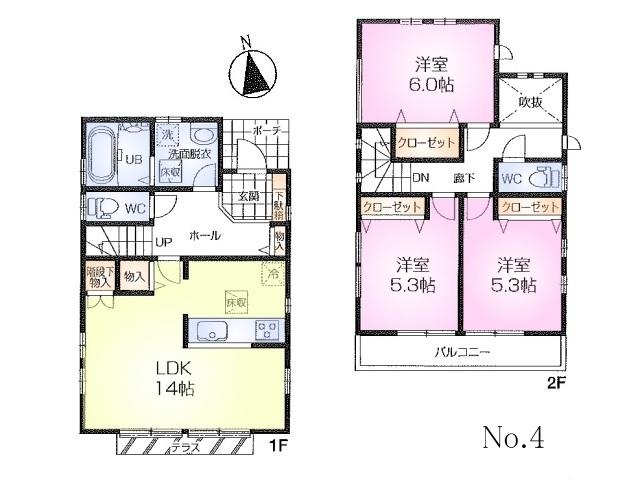 Floor plan. 45,800,000 yen, 3LDK, Land area 104.08 sq m , Building area 81.8 sq m