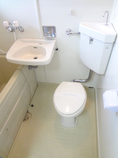 Toilet. Basin with a unit bus