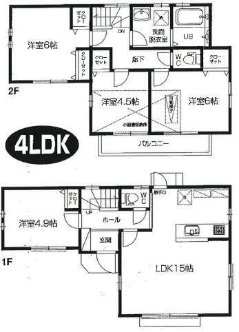 Floor plan. 39,800,000 yen, 4LDK, Land area 120.19 sq m , Building area 85.75 sq m