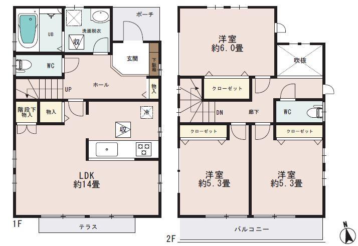 Floor plan. 45,800,000 yen, 3LDK, Land area 104.08 sq m , Building area 81.8 sq m