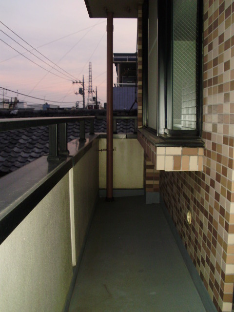 Balcony. Wide bay window