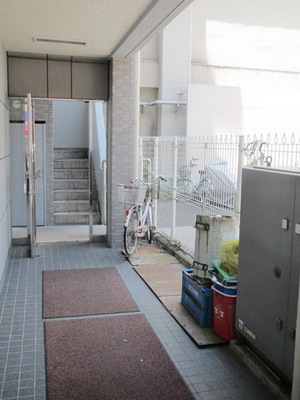 Parking lot. On-site bicycle parking lot