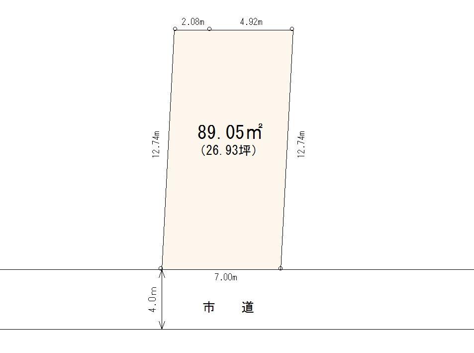 Compartment figure. Land price 25,300,000 yen, Land area 89.05 sq m compartment view