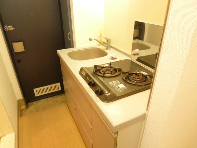 Kitchen. Two-burner gas stove kitchen