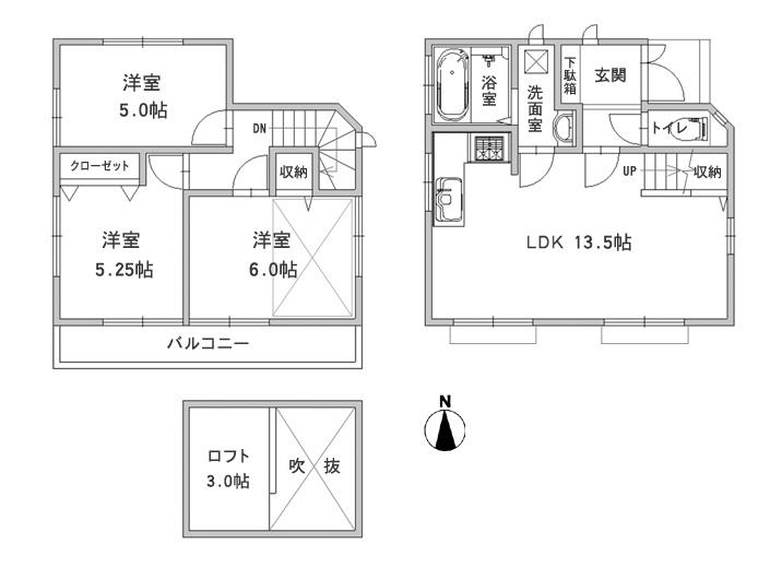 Floor plan. (1 Building), Price 33,300,000 yen, 3LDK, Land area 85.8 sq m , Building area 68.62 sq m