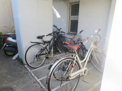Parking lot. Bicycle parking space