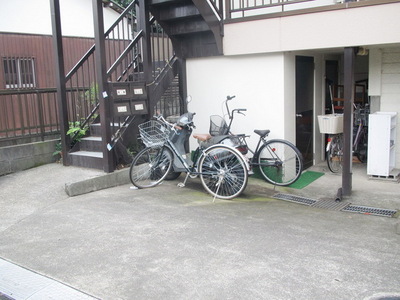 Parking lot. Bicycle parking space
