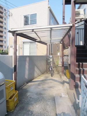 Parking lot. Bicycle parking space