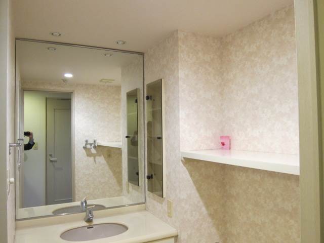 Washroom. There is storage washbasin