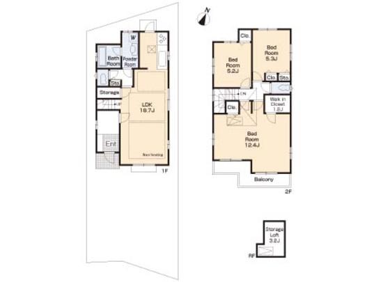 Floor plan. 56,800,000 yen, 3LDK, Land area 125.96 sq m , Building area 99.37 sq m floor plan