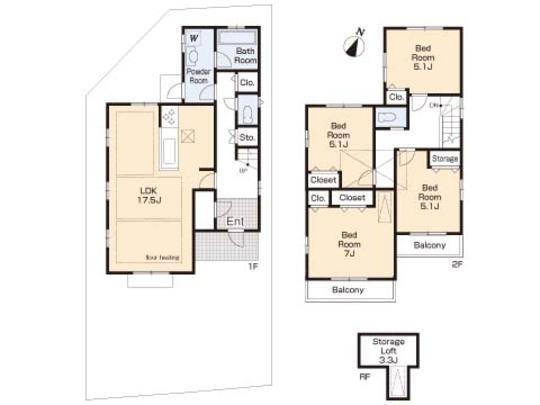 Floor plan. 56,800,000 yen, 4LDK, Land area 125.96 sq m , Building area 100.2 sq m floor plan
