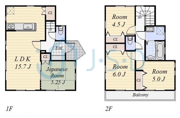 Floor plan. 42,500,000 yen, 4LDK, Land area 108.64 sq m , Building area 86.12 sq m