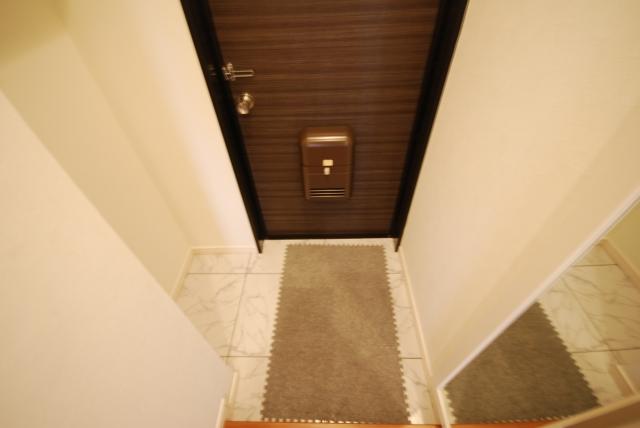 Entrance. Full-length mirror with the confirmation of the grooming of the suit until the shoes can be taken