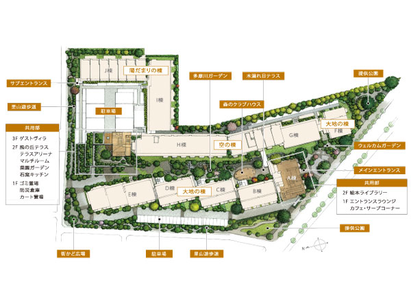 Buildings and facilities. Because in government talks about providing park, There are cases where the shape or the like is to change in the future.  ※ Site layout