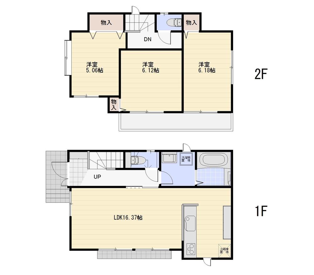 Floor plan. (D Building), Price 45,800,000 yen, 3LDK, Land area 100 sq m , Building area 79.7 sq m