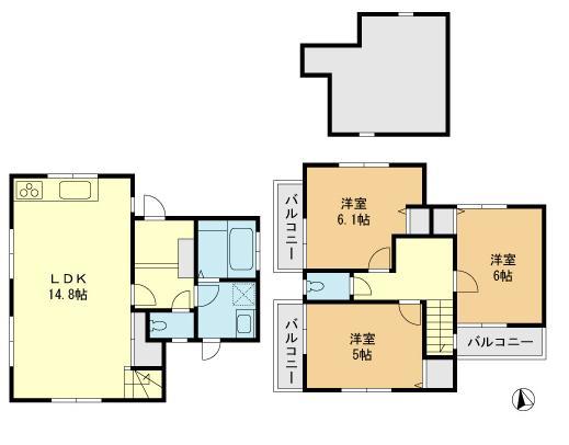 Floor plan. 42,800,000 yen, 3LDK, Land area 98.95 sq m , Building area 79.14 sq m