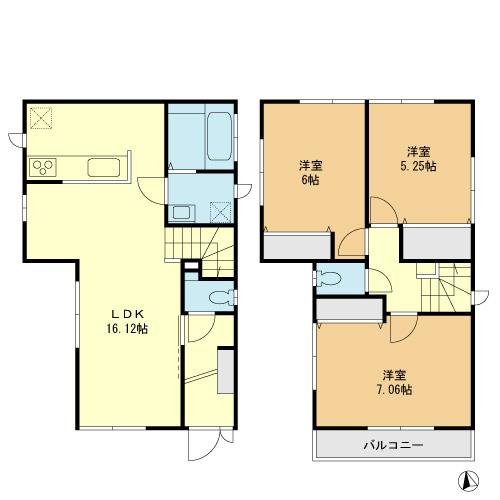 Floor plan. 42,800,000 yen, 3LDK, Land area 102.73 sq m , Building area 80.1 sq m floor plan