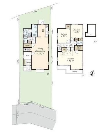 Floor plan. 58,800,000 yen, 3LDK, Land area 125.96 sq m , Building area 99.37 sq m