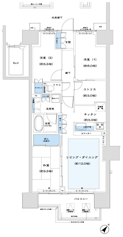 Floor: 3LDK + Yutorie, occupied area: 75 sq m, Price: TBD
