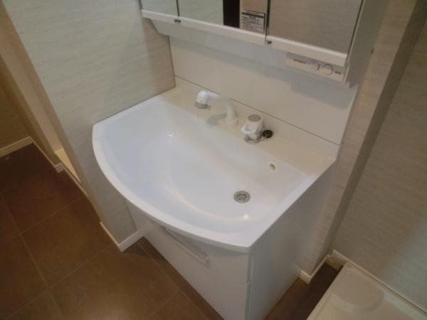 Wash basin, toilet. Washbasin with shower