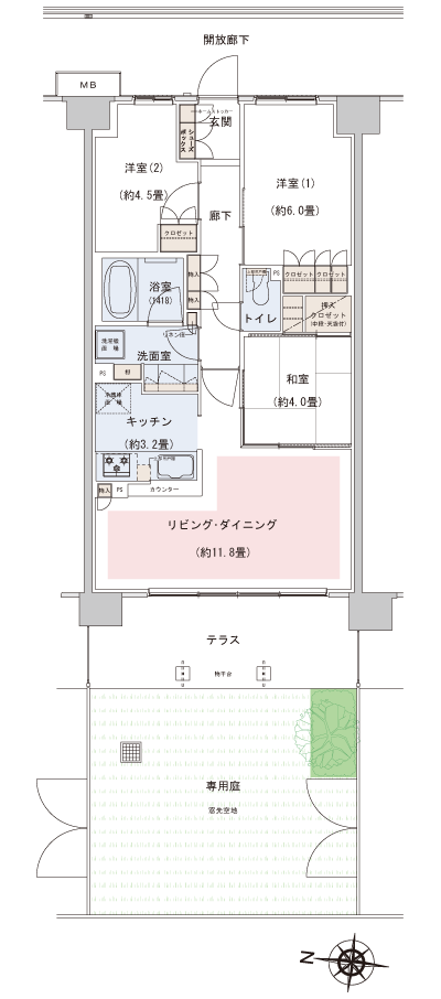 Floor: 3LDK, the area occupied: 66.3 sq m, Price: TBD