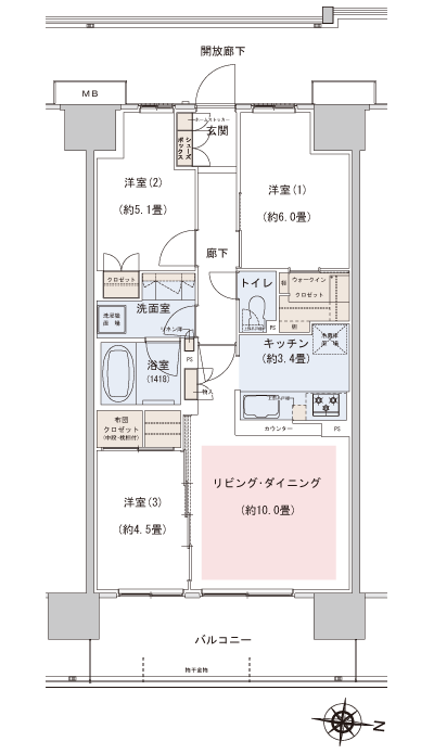 Floor: 3LDK, the area occupied: 66.3 sq m, Price: TBD