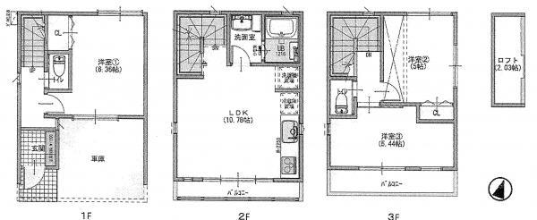 Floor plan. 39,800,000 yen, 3LDK, Land area 45 sq m , Building area 77.36 sq m