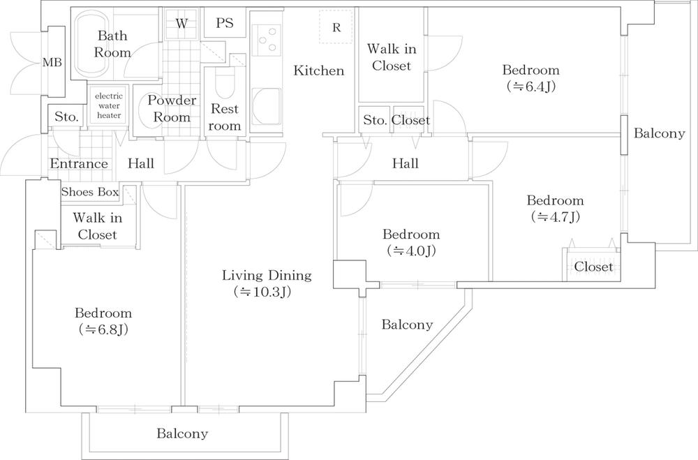Floor plan. 4LDK, Price 39,900,000 yen, Occupied area 81.13 sq m , Balcony area 13.95 sq m