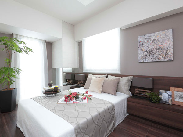 Living.  [Master bedroom] Bright and airy master bedroom with two faces lighting. Calm worthy of the private space has become a certain interior.