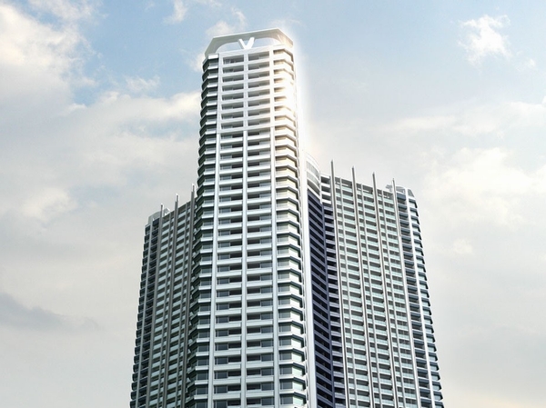 Features of the building.  [Exterior CG] TriStar design with three wings flapping in the sky. Unique this design leads to the spread of the sky to the living space, To achieve the day-to-day to enjoy the view and the empty feeling of opening.