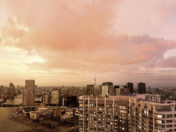 Which was to synthesize the building Rendering CG to than shooting (January 2013) the photo Exterior CG (44 floors worth of height site (about 150m), You actual and slightly different. All of the Tokyo Sky Tree from the dwelling unit (R) does not guarantee that the look)