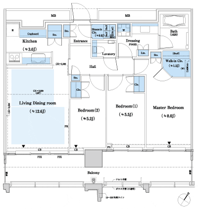 Floor: 3LD ・ K + WIC + SIC, the occupied area: 80.99 sq m, Price: TBD