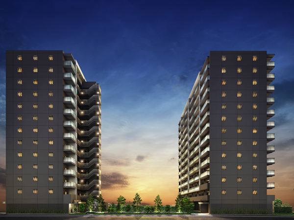 Shared facilities.  [Represent the status sense of the people who inhabit the city of calm] As much as possible with the symbol of Tatsumi reborn towards the future, Dwelling unit building was a two buildings arrangement was aware of the landmark property.  The exterior design, Pursue the status sense of the people who inhabit the city of calm.  The "Simple + Plus" concept, It creates a certain dignity of expression, A sophisticated calm You are design. (Exterior CG)