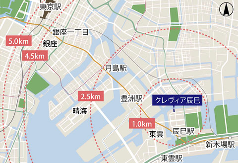 Surrounding environment. Downtown 5km zone ※ 1 (rich conceptual diagram)