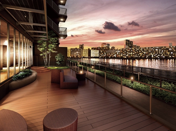 In the north facing the Sunamachi canal, Comfort is spread "Canal Terrace" (Rendering) ※ 4 ・  ※ 5 ・  ※ 6