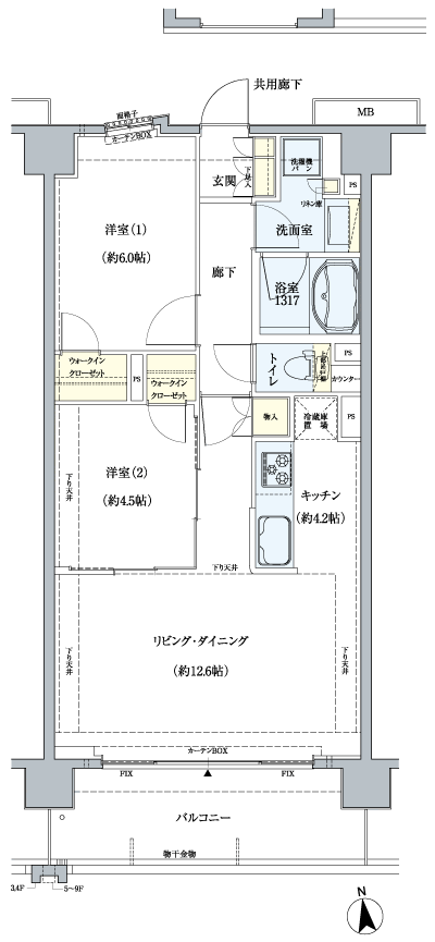 Floor: 2LDK + 2WIC, the area occupied: 58.4 sq m, Price: 38,400,000 yen, now on sale