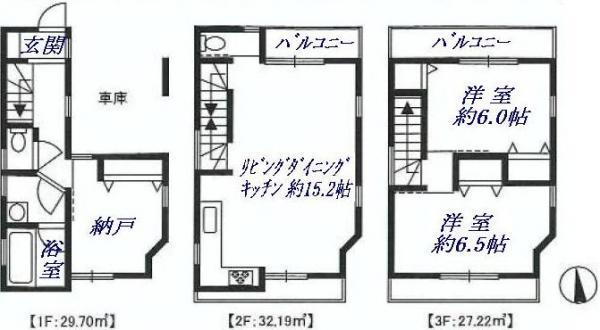 Floor plan. 37,800,000 yen, 3LDK, Land area 52.44 sq m , Building area 89.11 sq m